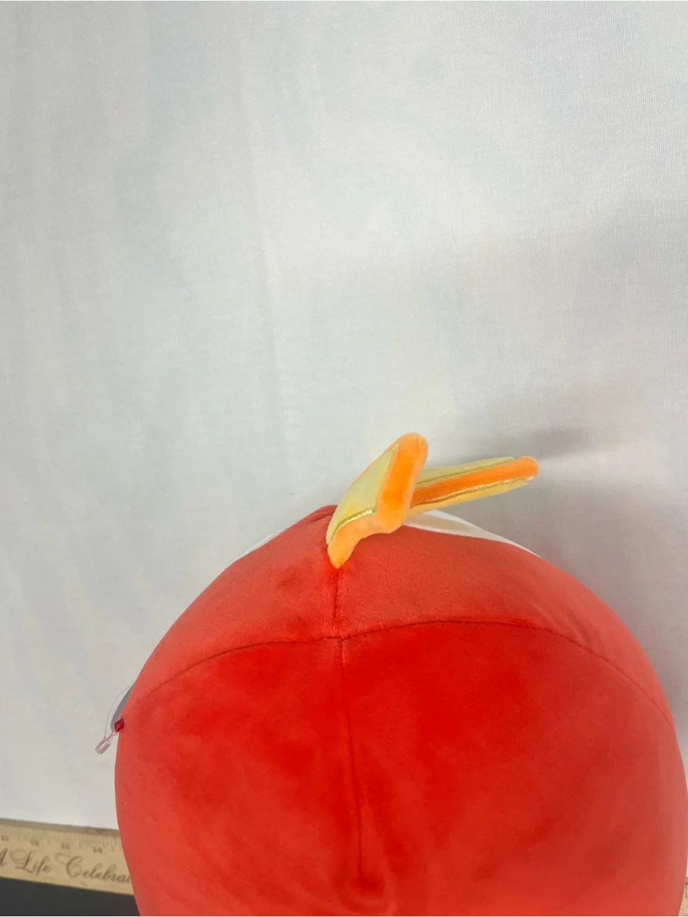 Squishmallows Red White Plush Character with Yellow Patch